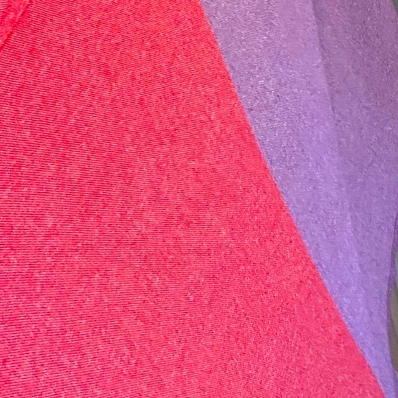 Loom Weave Color Block Travel Blanket Organic Cotton Red + Purple Hand Crafted - Picture 1 of 7